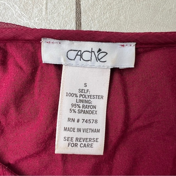 CACHE Beaded, Sequin, Layered Blouse with Tank Lining, Sheath Overlay Women’s S - Picture 7 of 7